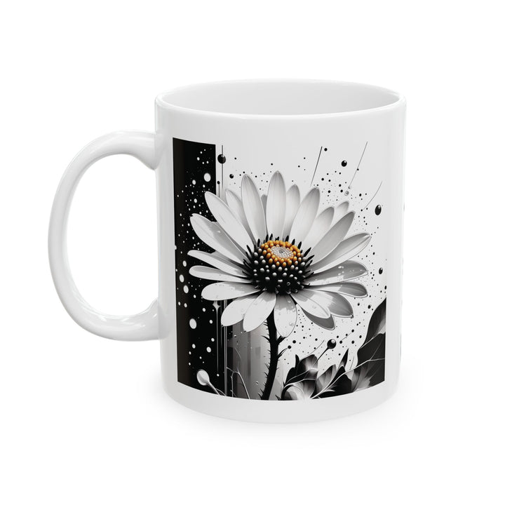 Have a Beautiful Day with Single Daisy Ceramic Mug Design